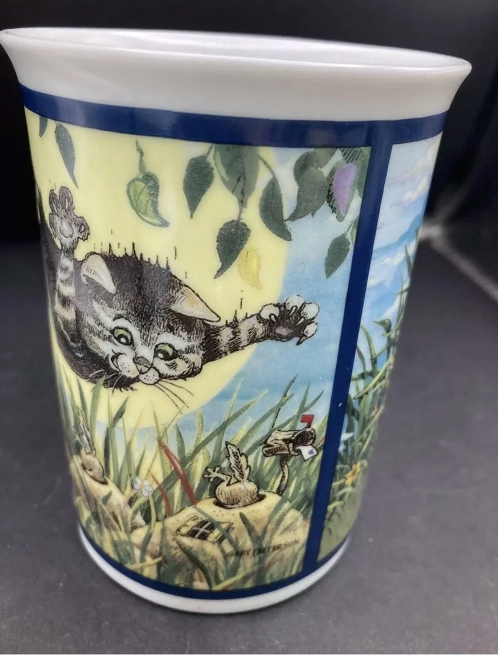 Cat Mug “ On The Prowl “ Comical Cats Porcelain Collector Mugs Gary Patterson